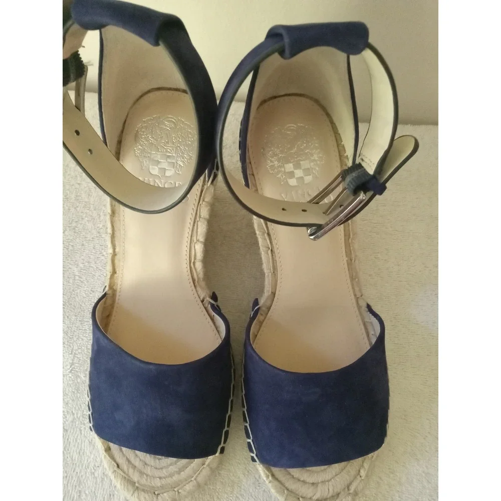 Vince Camuto Blue Suede Wedge Espadrille 